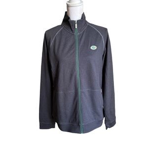 Green Bay Packers Shirt Womens Large Gray Tommy Bahama Zip Jacket Size Medium